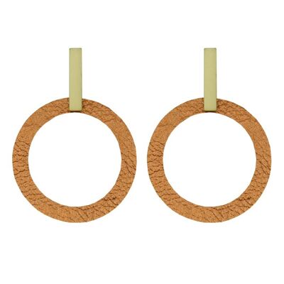 Boucles d'oreilles en chute de cuir upcycling modèle JENNY