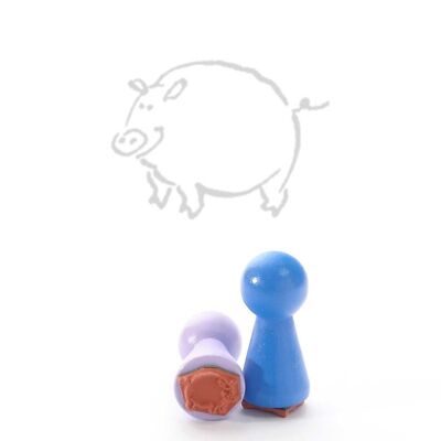 Título del sello con motivo: Mini sello cerdo
