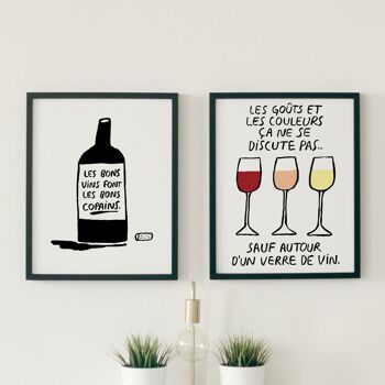 Affiches illustrées vin copain - les goûts et les couleurs 2