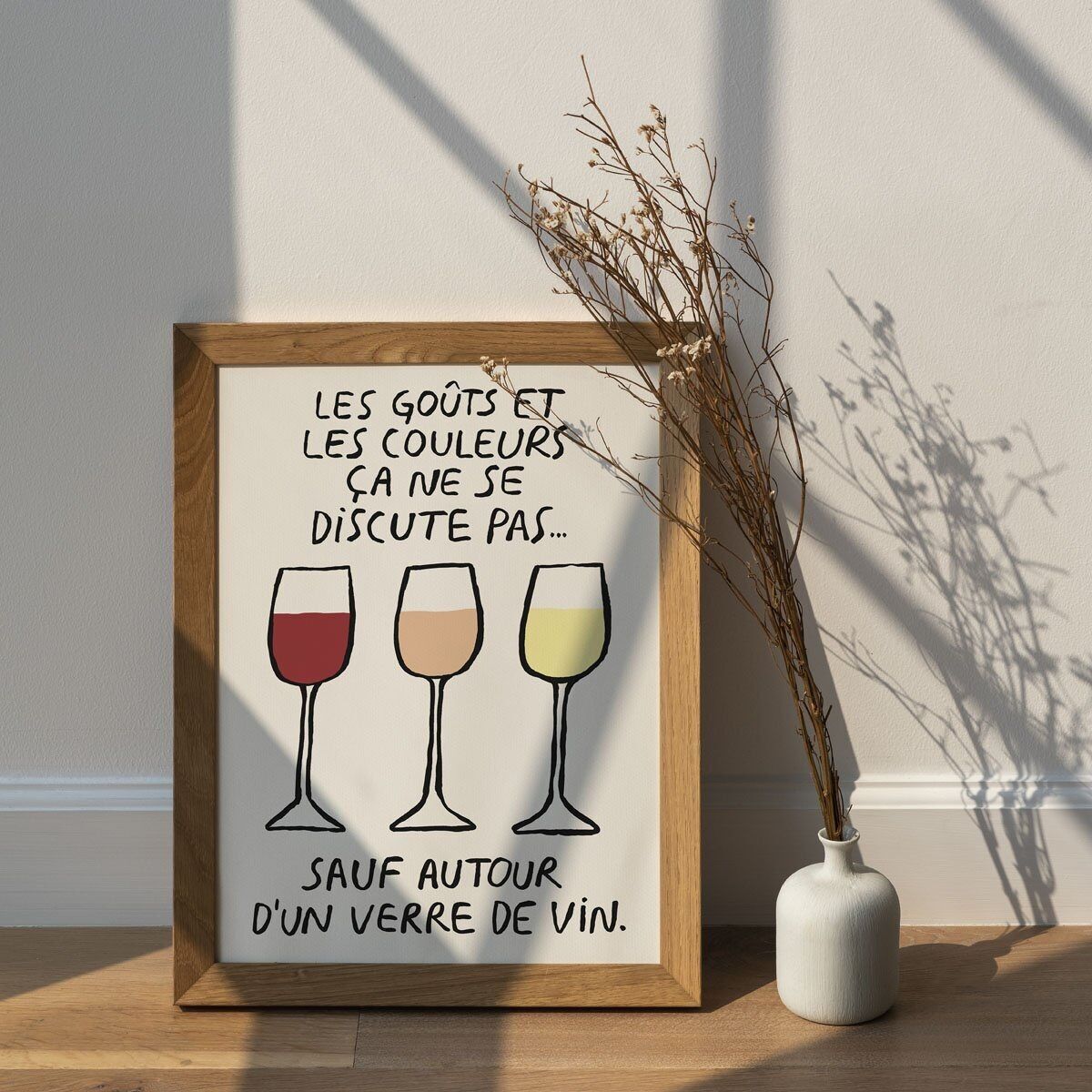 Poster illustrati del vino con gli amici - Sapori e colori
