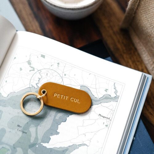 Porte-clé à message en cuir - petit cul