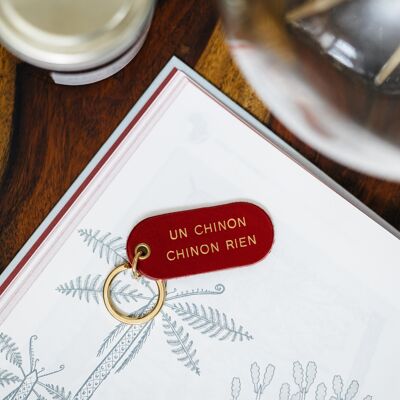 Leather message keyring - red - a Chinon, nothing chinon