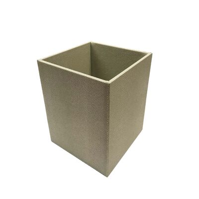 Trash rectangular ray green faux leather trash can