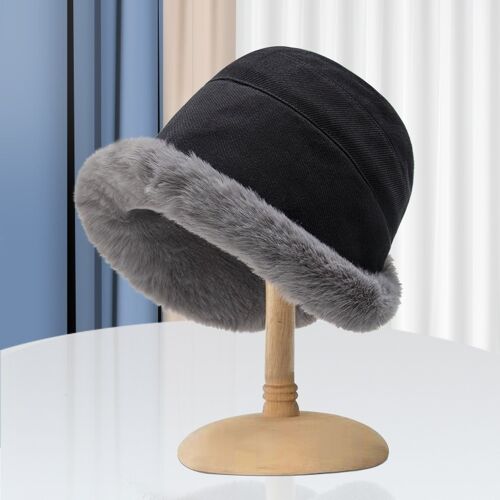 Wool Lining Wide Brimmed Bucket Hat