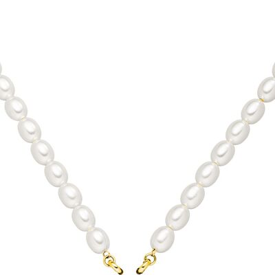 Glamour - collar de perlas 50cm acero inoxidable - oro