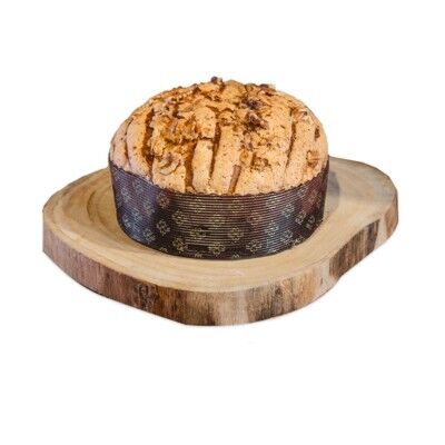 Panettone Artesanal Higos Manzanas y Nueces Almendras Glaseado Avellana 600g