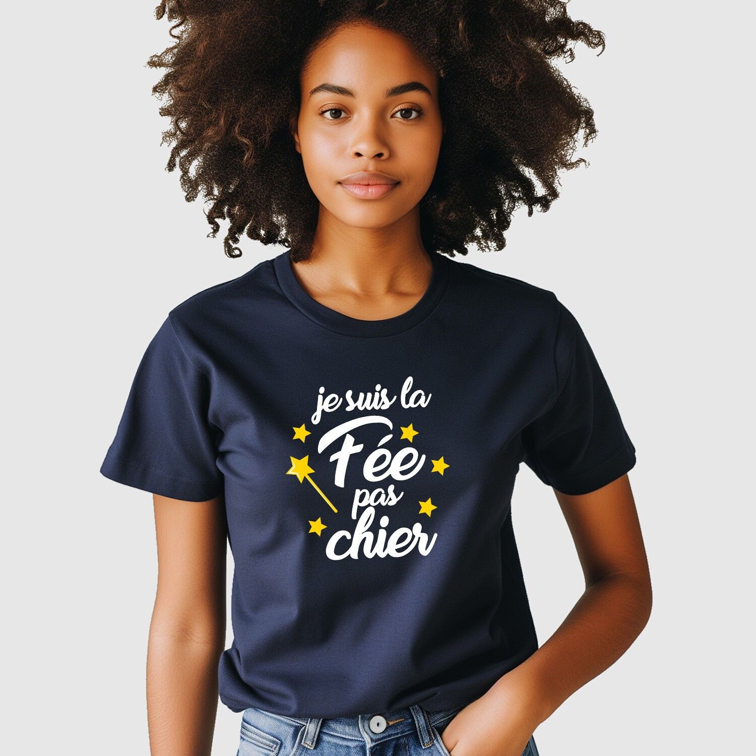 TSHIRT NAVY LA FAÉE PAS CHIER femme