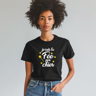 TSHIRT NOIR LA FÉE PAS CHIER femme