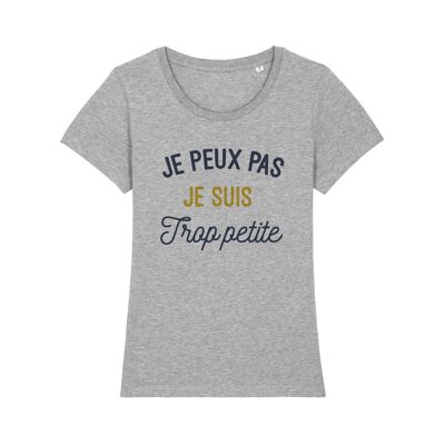 T-SHIRT grigio chiné I CANNOT I AM TOO LITTLE donna