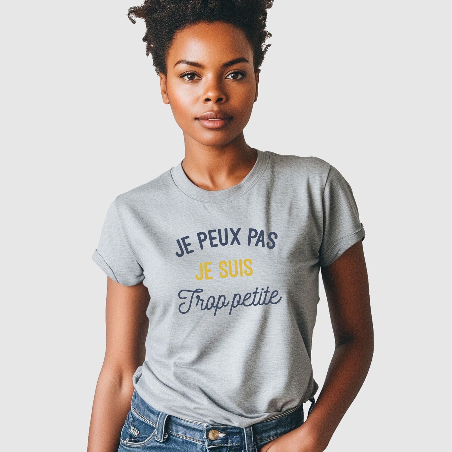 GREY HEATHER TSHIRT Ich kann nicht, ich bin zu klein Frau