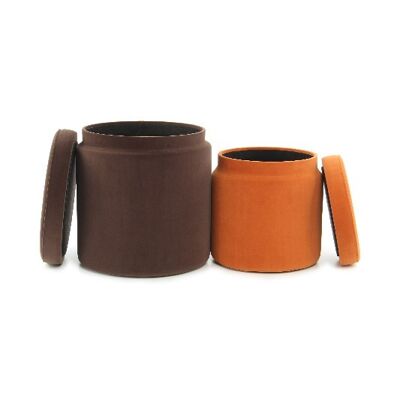 Hocker Zora 225 2-er Set Braun / Orange