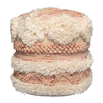 Pouf Bohist 225 Rosa / Creme Rund