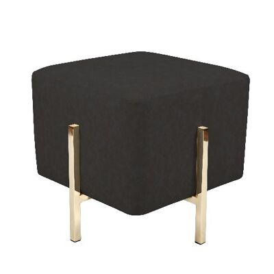 Pouf / Hocker Lizia 210 Schwarzgrau / Gold