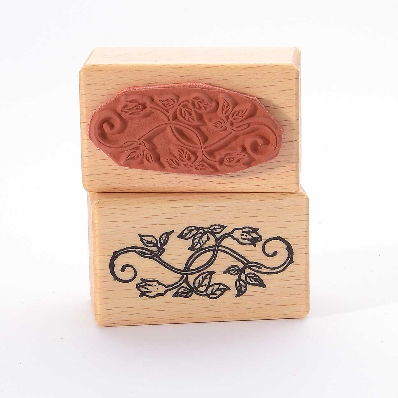 Título del sello con motivo: Rose floritura