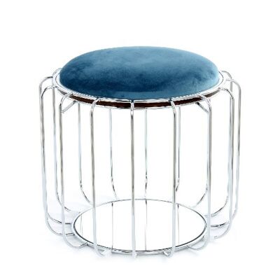 Beistelltisch / Pouf Comfortable 110 Petrol / Silber