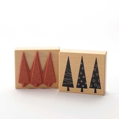 Motif stamp title: Three Christmas trees