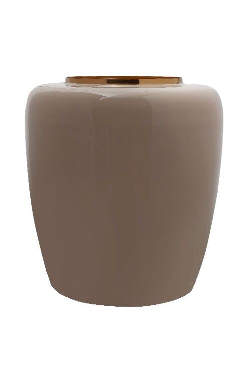 Buy wholesale Vase Art Deco 125 taupe / gold | Kerzenständer