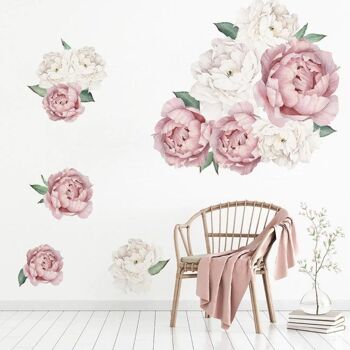 Stickers fleurs géantes rose et blanche 8