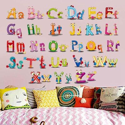 Colorful and funny alphabet letters stickers