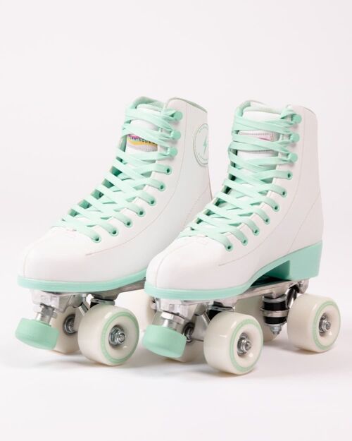 Patines 4 Ruedas Retro Unisex resistentes Color Blanco/Azul