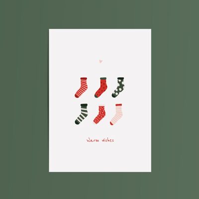 Carte de Noël Chaussettes