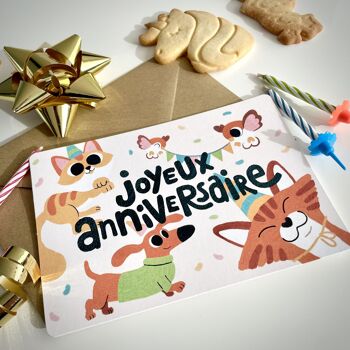 Carte postale "Joyeux anniversaire" avec enveloppe 3