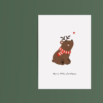 Carte Noël Ours Châle