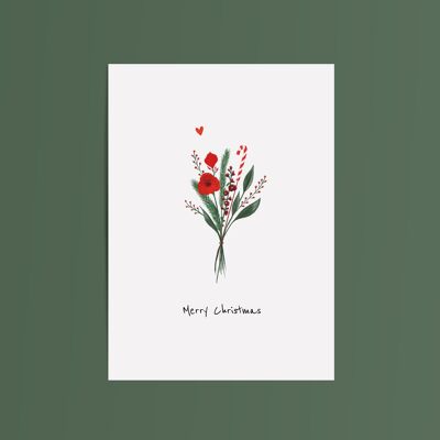 Carte bouquet de Noël Bouquet de fleurs