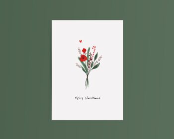 Carte bouquet de Noël Bouquet de fleurs 1