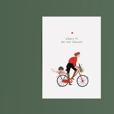 Carte de cadeaux de vélo de Noël