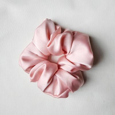 Chouchou/ Scrunchies en Satin fait main rose poudré