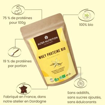 Protéine Whey Vanille  Bio - Sachet 200 g 2