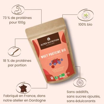 Protéine Whey Fruits Rouges Bio - Sachet 1 kg 2