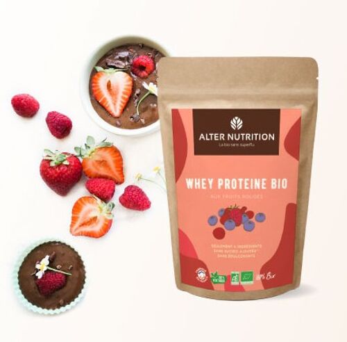 Protéine Whey Fruits Rouges Bio - Sachet 1 kg