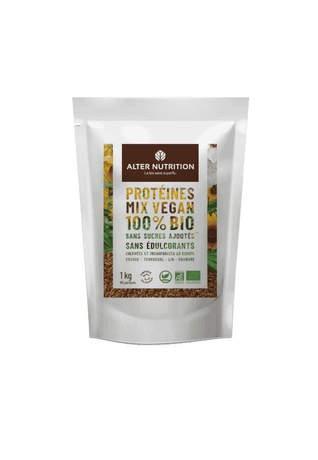 Bio-Pflanzenprotein - Squash Sunflower Flachs Hanf - 1 kg Beutel