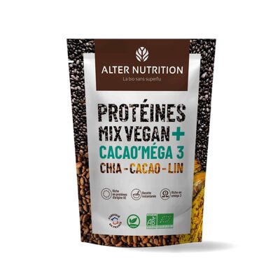 Organic Vegan Protein Chia Cacao Lin - Cacao'méga 3 - busta da 200 g