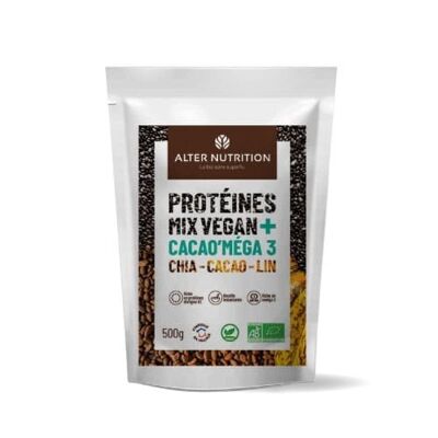 Organic Vegan Protein Chia Cacao Lin - Cacao’méga 3 - Bag 500 g