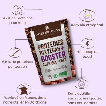 Protéine Vegan Bio Guarana Café - Booster - Sachet 200 g 2