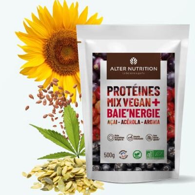 Organic Vegetable Protein Acai Acerola Aronia - Baie'nergie - Sachet 500 g