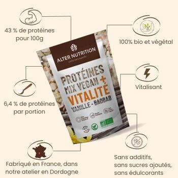 Protéines vegan bio vanille baobab - Vitalité - Sachet 1Kg 2