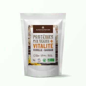 Protéines vegan bio vanille baobab - Vitalité - Sachet 1Kg 1