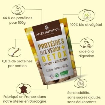 Protéine Vegan Bio Gingembre Citron - Detox - Sachet 1 kg 2