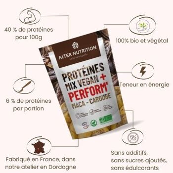 Protéine Vegan Bio Maca Caroube - Perform - Sachet 200 g 2