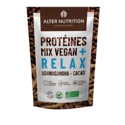 Bio pflanzliches Protein Ashwagandha Cacao - Relax - Sachet 200 g