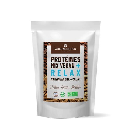 Protéines végétales à l'Ashwagandha et au Cacao - Sachet 1Kg