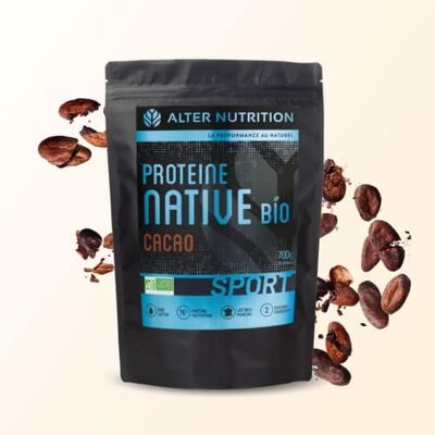 Protéines Natives Bio Sans Lactose Cacao - Sachet 700 g