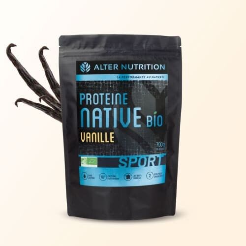 Protéine whey native bio vanille - Sachet 700 g