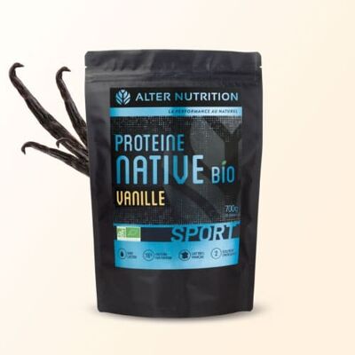 Proteine del siero di latte native alla vaniglia bio - Bustina 700 g