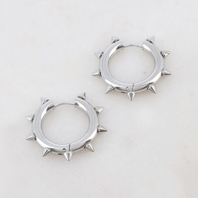 Elorie L Hoop Earrings - Silver