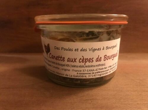 Canette aux cèpes de Bourgueil